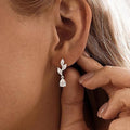 Amazon foreign trade new year wedding zircon teardrop earrings pearl pendant bridal stud earrings elegant gift for women