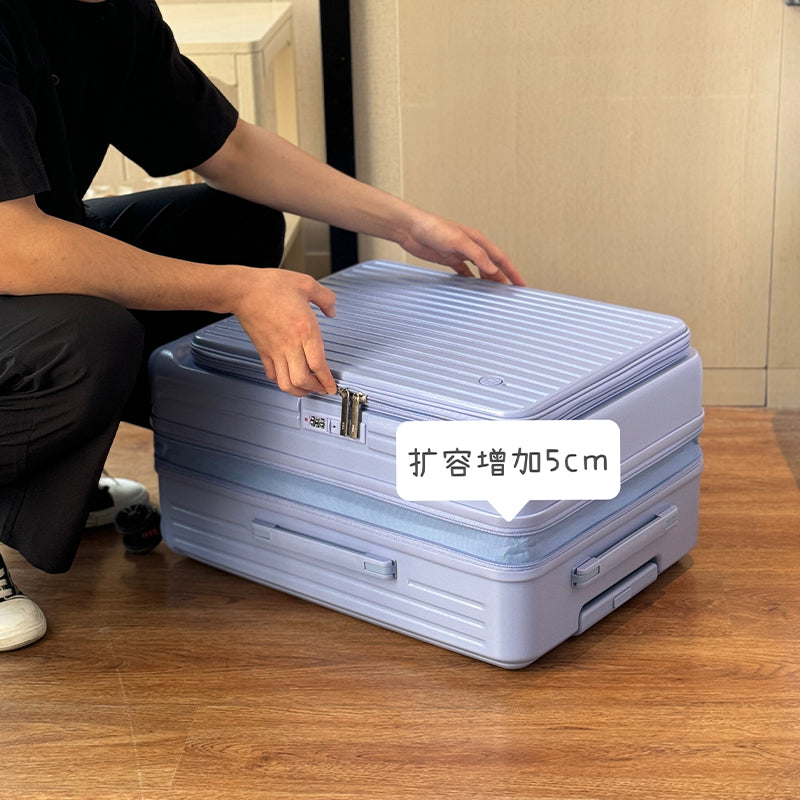 Side open cover three-piece trolley case 20-inch boarding case expandable suitcase 24-inch anti-drop suitcase password box