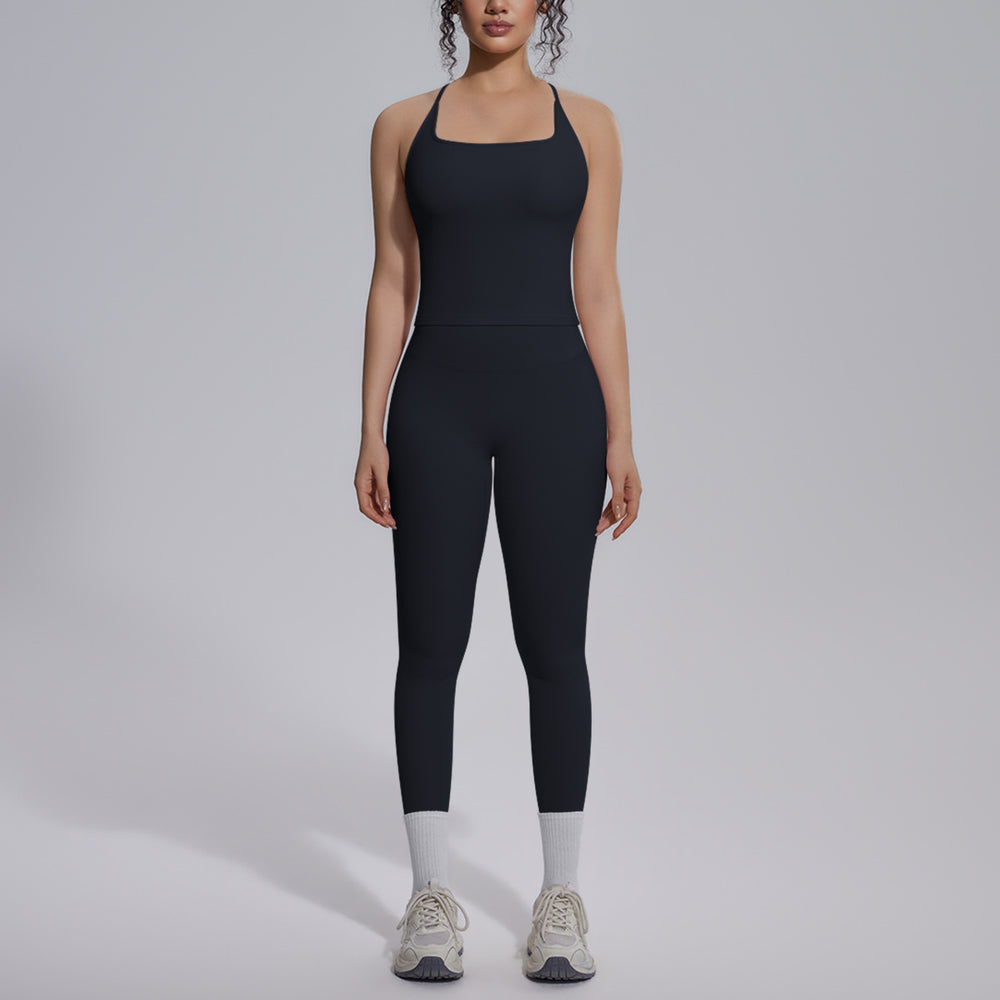 new arrival nude tight-fitting yoga clothes high waist hip lift quick-drying sports beautiful back outdoor running fitness clothes suit