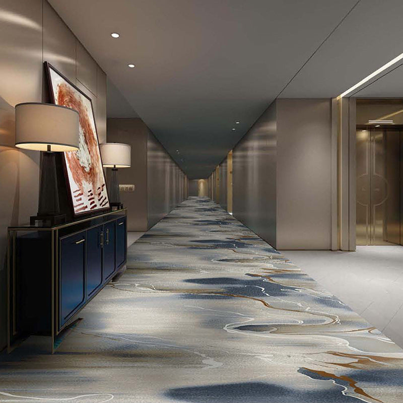 Hotel corridor aisle carpet new chinoiserie nylon printing 800g thickeneded flame retardant b1 pass-through floor stain-resistant aisle carpet