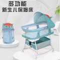 Baby crib newborn bed splicing large bed baby rocking bed bb children's bed cradle bed multifunctional movable foldable