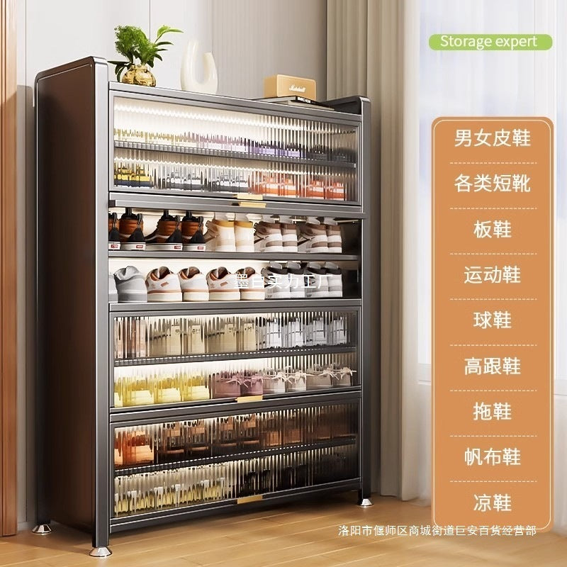 Steel huge thick shoe cabinet, shoe rack, multi-layer household dust-proof shoe rack, large-capacity storage shoe rack at the entrance entrance