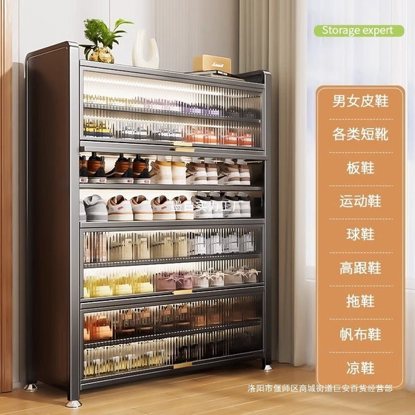 Steel huge thick shoe cabinet, shoe rack, multi-layer household dust-proof shoe rack, large-capacity storage shoe rack at the entrance entrance