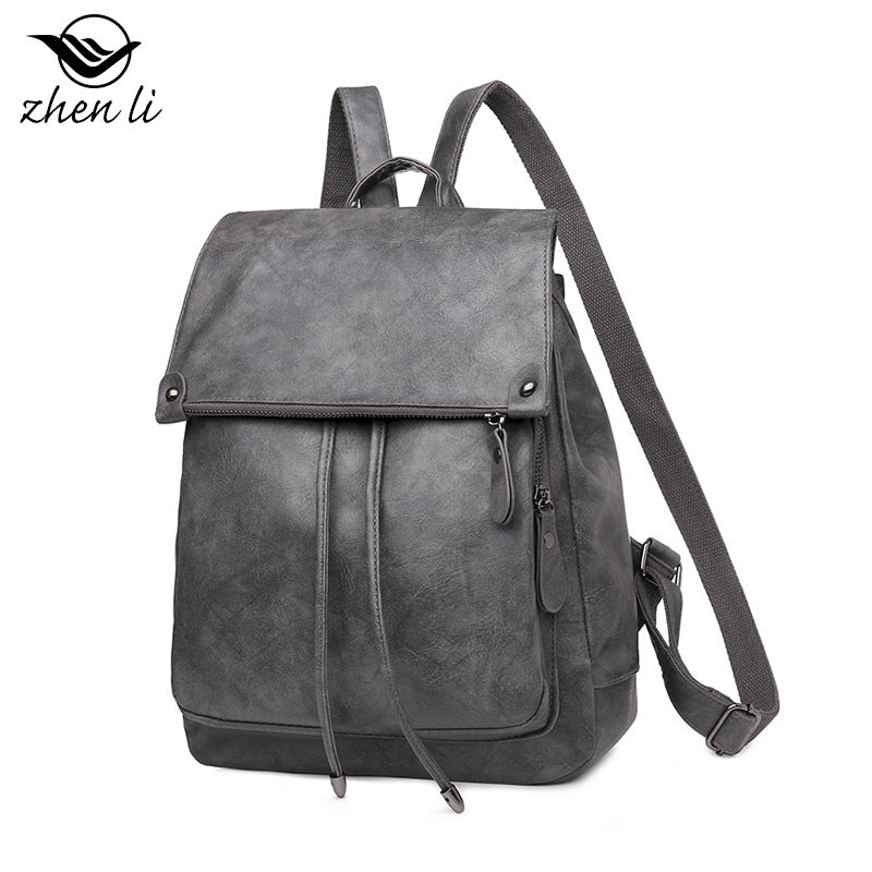 Cross-border women's backpack retro versatile PU soft leather small backpack backpack women's anti-theft travel backpack