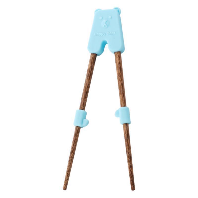 Children's auxiliary training chopsticks Chicken wings Wood baby eating Wooden chopsticks Silicone non-slip learning chopsticks Children's tableware