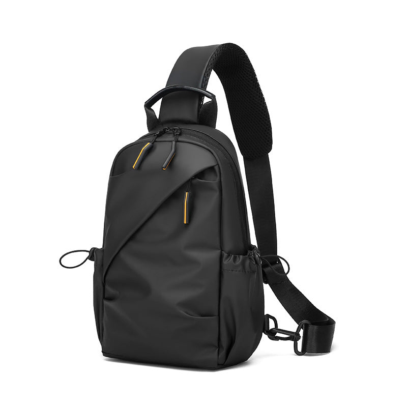 Cross-border new men's breast bag, high-end messenger bag, light and simple riding, chest small backpack, casual shoulder bag.