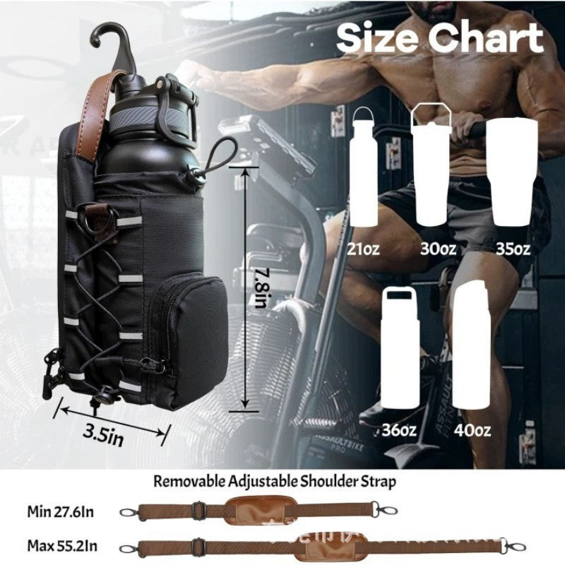 bestseller: magnetic water bottle bag with 5 strong magnets, crossbody gym bag for water bottle, phone, and keys