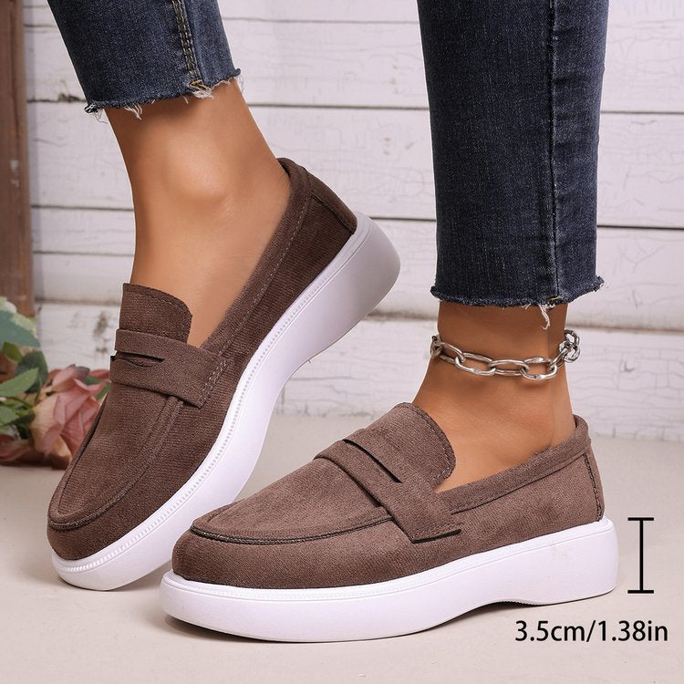 spring/autumn new arrivals: plus-size chunky sole flats for women, sizes 36-43. wholesale available. dropshipping to  and