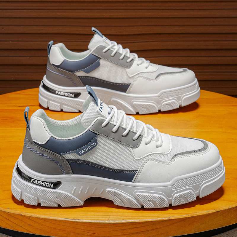 Workwear sneakers men's 2026new arrivalspring mesh breathable mencasual shoes men's thick soleboots men's shoes