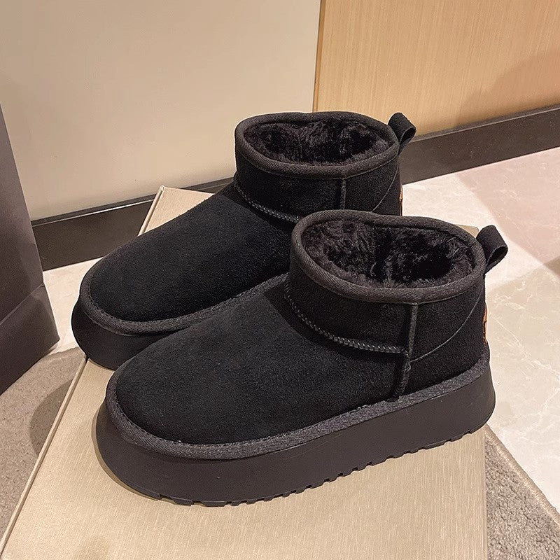 Thick sole snow boots for women 2026winternew arrivalnortheast heattech cotton shoes for women non-slipoutwearfleece-linedthickened short boots