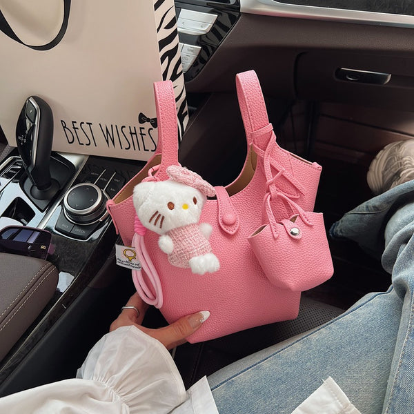 Work commuter bag niche design simple shoulder bag women's 2025 summer new high-end messenger bucket bag