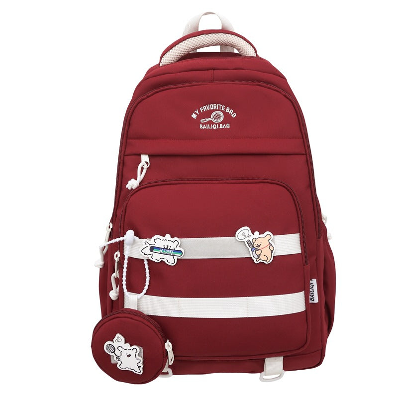Minimalist mori-style large capacity lightweight ins-style fashionable versatile backpack for middle school, high school, and college students - perfect for travel