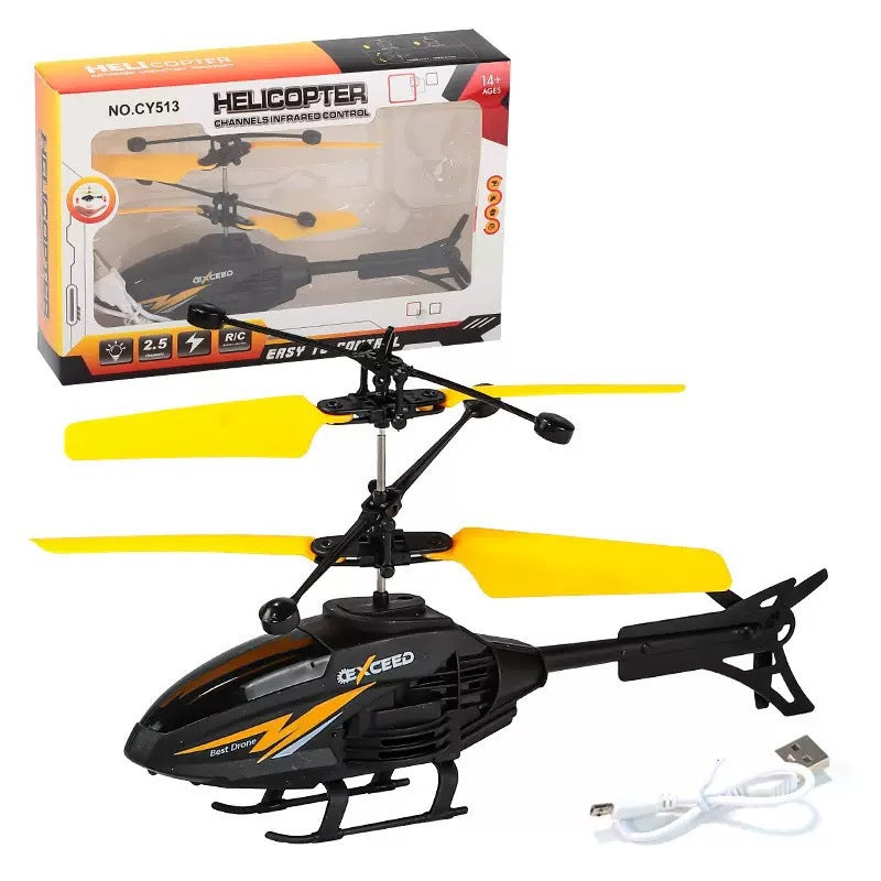 apache remote control airplane - kids' gesture sensing hovering helicopter - durable, rechargeable flying toy