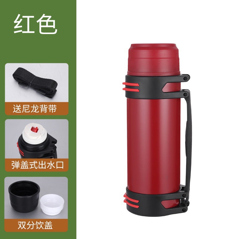 Large capacity stainless steel travel kettle 304 outdoor sports insulated hot and cold water bottle household thermos advertising gift
