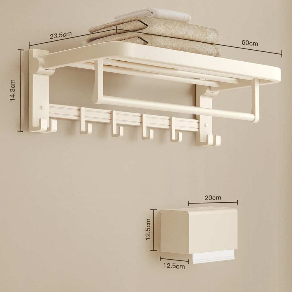 Cream style towel rack, punch-free bathroom towel rack, bathroom pendant five-piece set, bathroom toilet