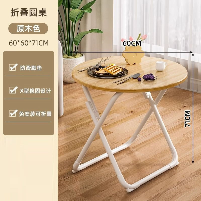 Folding table dining table for homesmall apartment dining square table balcony round table portable dining table simple table and chair suit