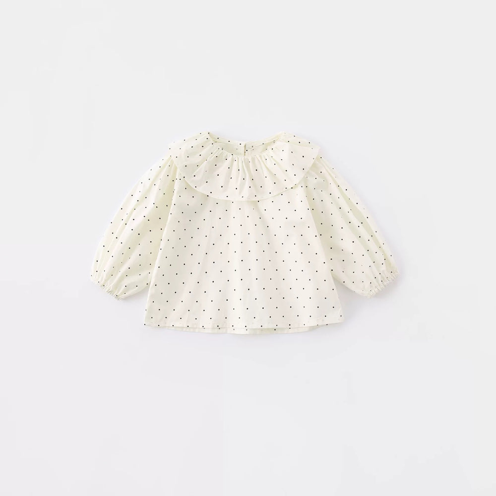 Infant and toddler clothing, spring and autumn outfits, baby girl sets, cute cartoon strawberry overalls two-piece set with polka dot peter pan collar
