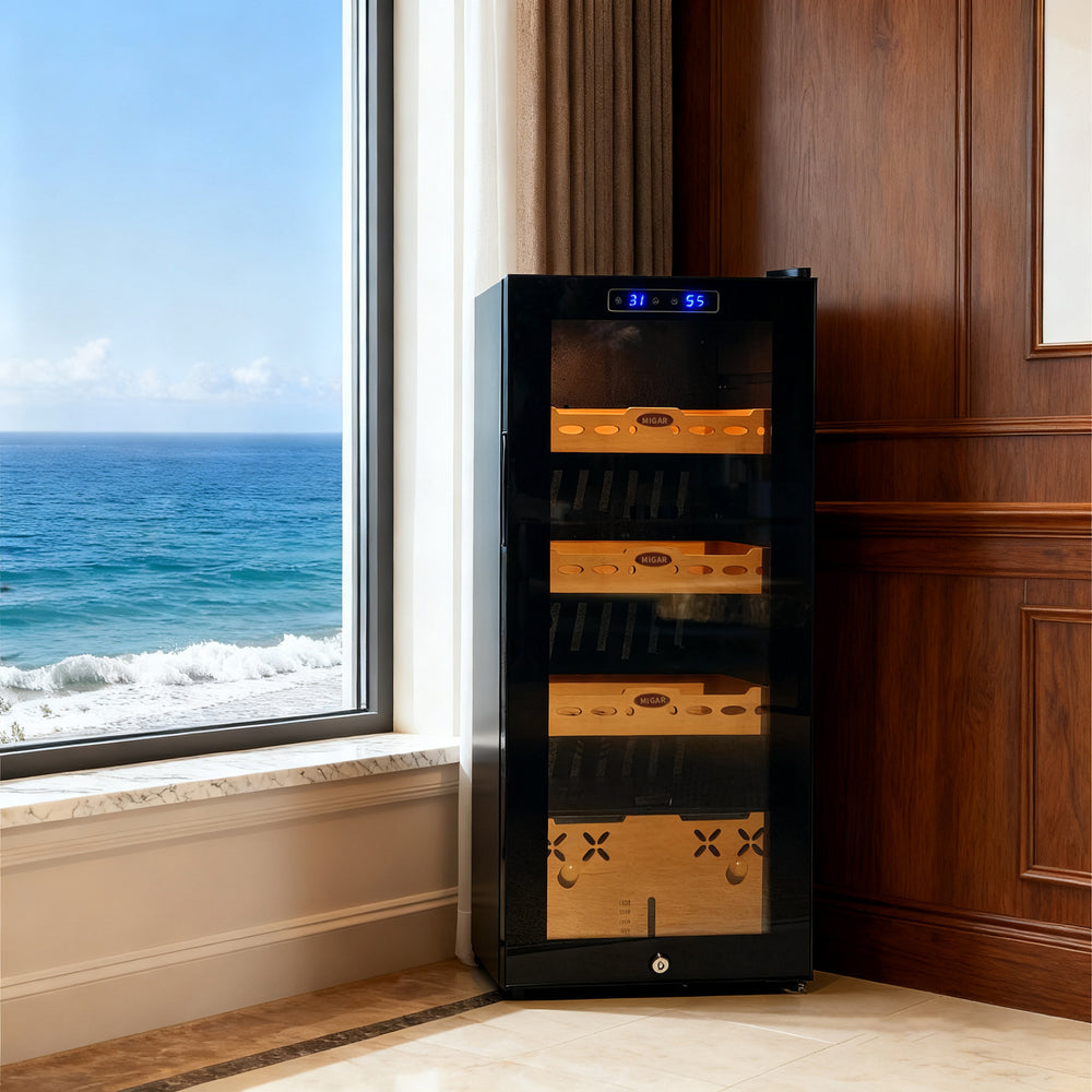 Fesima humidity control compressor cigar cabinet constant temperature and humidity air-cooled frost-free cedar wood large quantity and excellent price