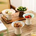 Vintage-inspired floral ceramic ice cream cup, dessert & snack plate, fruit tray - unique high-footed afternoon tea serving set