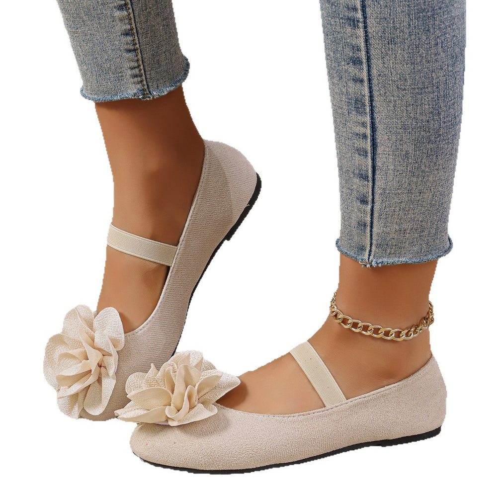 plus sizeflatsflowers shoes gentle style easiest for matchnew arrival with skirt slip-onflatsflats