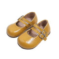 Girls' retro mary jane flats - new fashionable double-breasted versatile children's shoes - velcro soft sole leather shoes