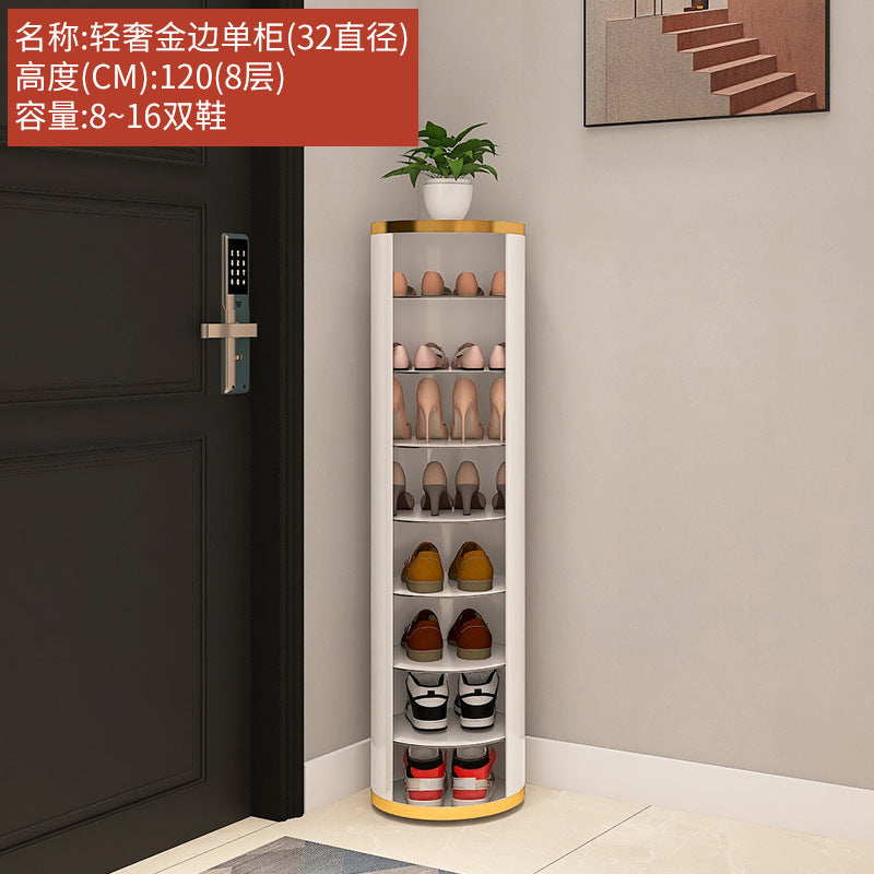 Rotating shoe cabinet household door 2025 new entry entrance entrance steel round multi-layer disinfection shoe rack