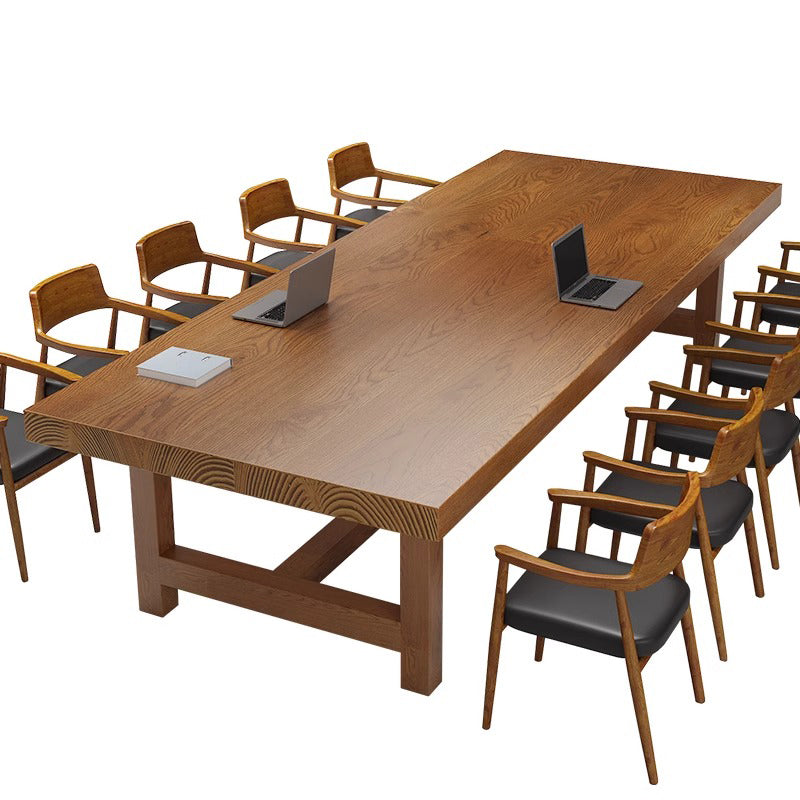 Solid wood conference table - minimalist modern design for large conference rooms, long tables, computer desks, negotiation tables, office desks, and workstations