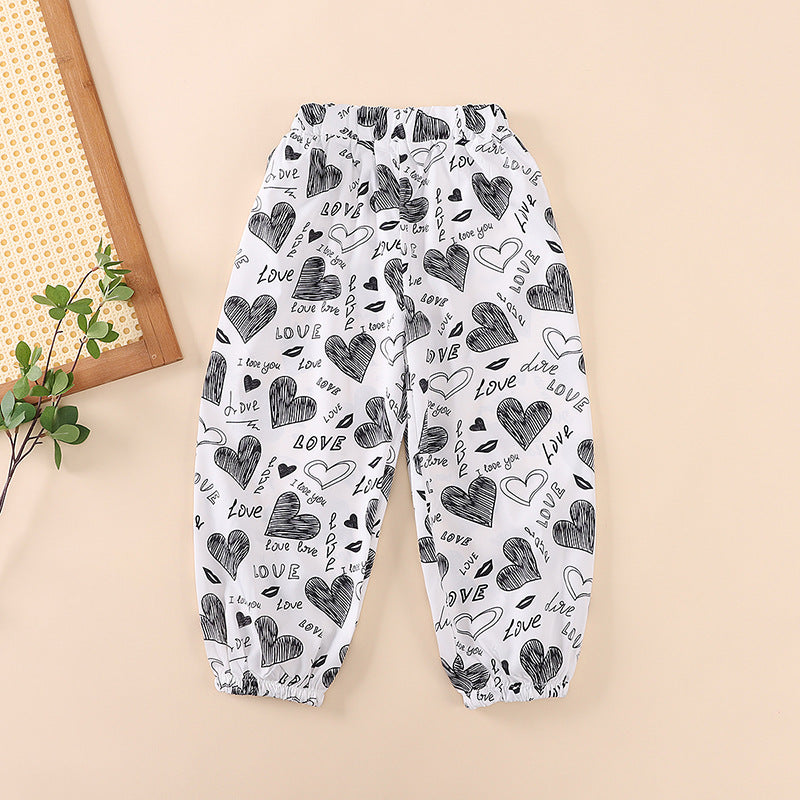 Kids ice silk anti-mosquito boys' leggings bloomers summer thin medium large children's trendy  new bloomers