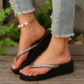 2025 summer new arrival: korean style fashion wedge heel flip-flops - plus size women's beach sandals, ready to ship (african export)
