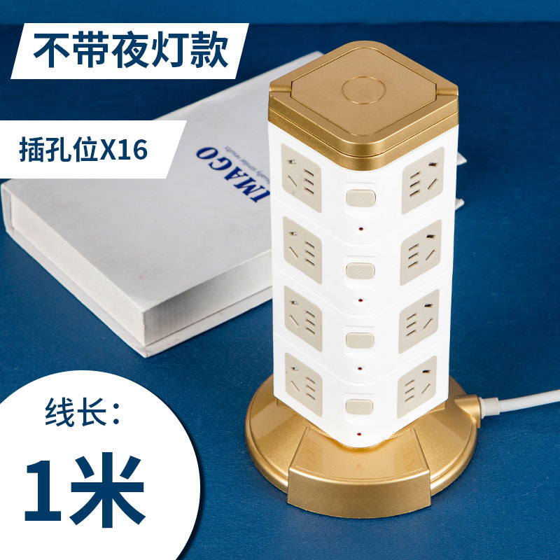 Multifunctional smart socket long line night light plug strip multi-hole plug-in board usb plug-in tower office vertical plug-in