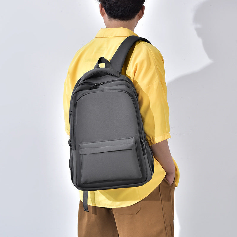 New fashion middle school women's schoolbag casual simple trend versatile backpack campus couple Oxford cloth men