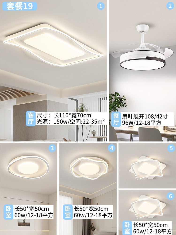 Zhongshan Lighting Factory Direct Sales Living Room Main Light Whole House Package Intelligent Voice Home Improvement Round Room Bedroom Ceiling Light