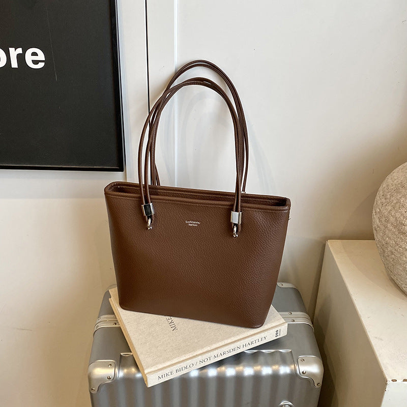This year's trendy solid color women's bag: 2026 new fashion shoulder tote bag, versatile for commuting and casual use, women's handbag