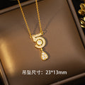 [titanium steel] cross-border popular diamond-encrusted digital necklace, high-end full-diamond light luxury pendant, copper-inlaid zircon clavicle chain jewelry
