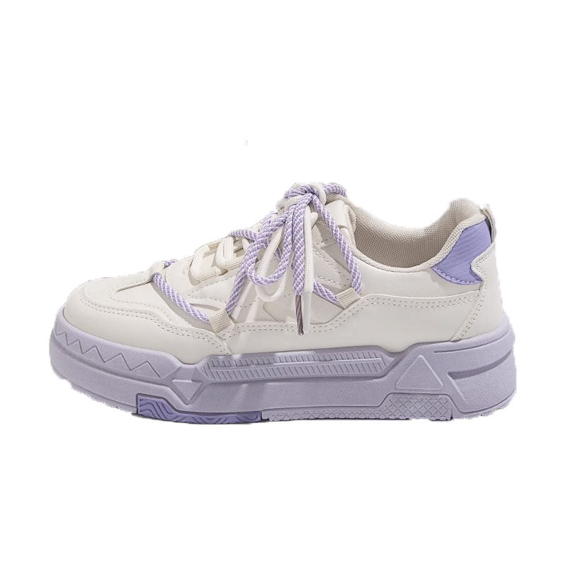 Hong kong style popular chunky white sneakers for women, new autumn 2026 collection, versatile casual athletic skate shoes, student running shoes