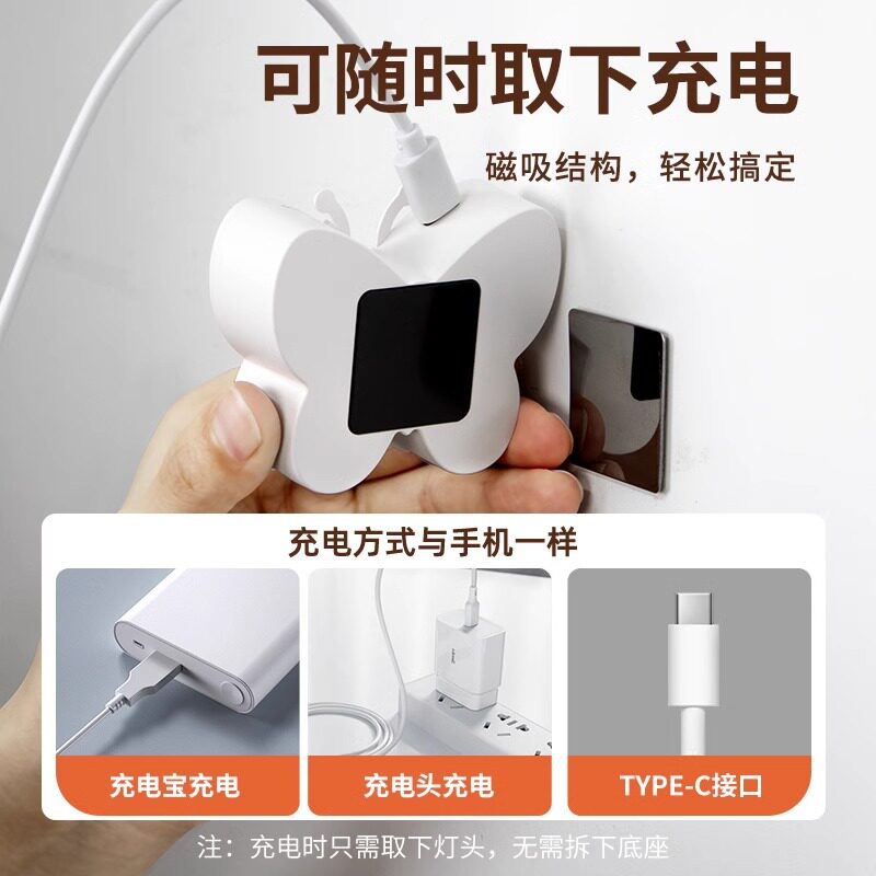Rechargeable human body induction light for bedroom, no wiring, no punching, wall light, room entrance door magnetic suction bedside night light