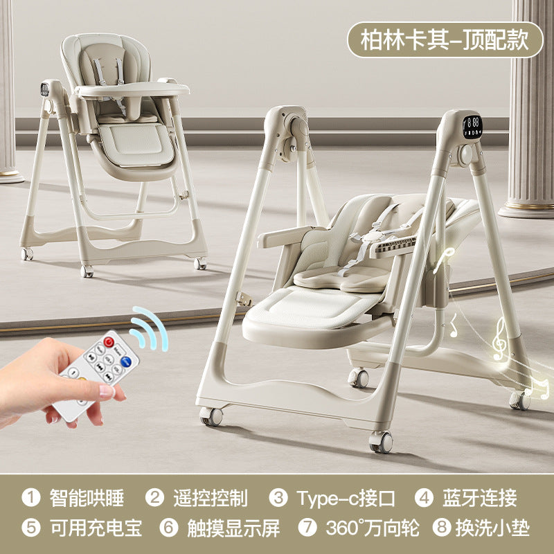 Baby Dining Chair Electric Sleeping Rocking Chair 2-in-1 Baby Dining Table and Chair Household Multifunctional Newborn Rocking Chair