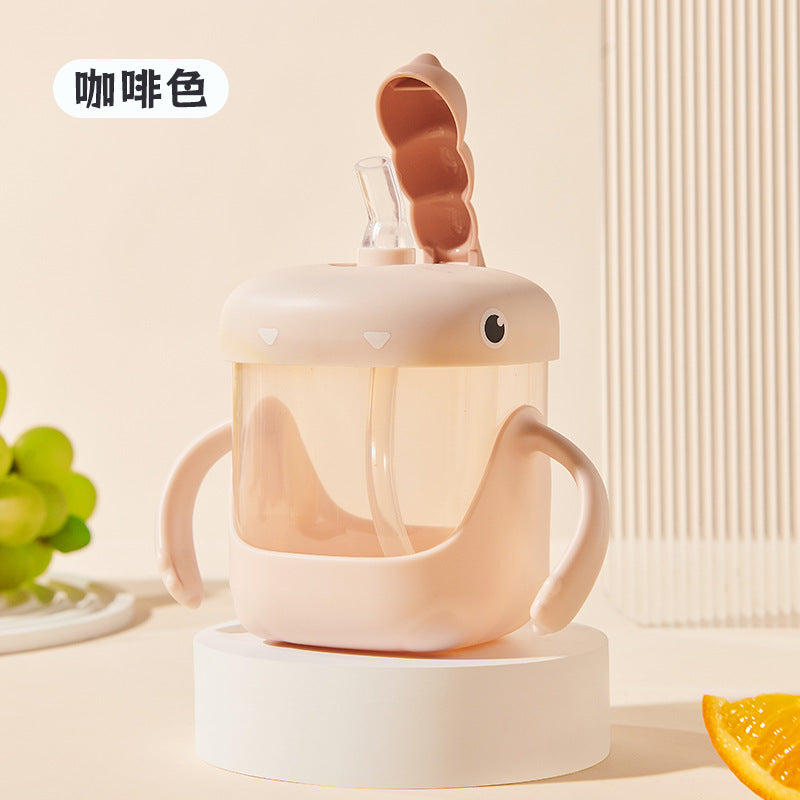 Kids' milk cup water bottle with measuring scale, straw, spill-proof, heat-resistant, infant and toddler training cup, home use