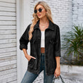 European and american cross-border e-commerce women's autumn new arrivals:  independent store washed loose long-sleeve denim jacket top