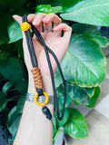 New arrival mobile phone contrast color lanyard halter anti-lost adjustable wrist rope keychain hand-woven rope two-color hand rope