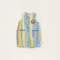 new summer sleeveless romper for boys and girls - lightweight casual dress with cartoon collar, cute vest bodysuit