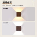 Carpenter's wood grain wall sconce - up & down lighting, artistic background, aisle, corridor, entryway, stairwell, balcony wall fixture