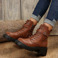 Thick sole round toe boots women's belt buckle thin velvet short boots fall and winternew arrival side zipperexportplus size leather boots