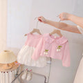 Girls' spring/autumn outfit set: stylish long-sleeve set for babies, new princess-style cute and sweet dress