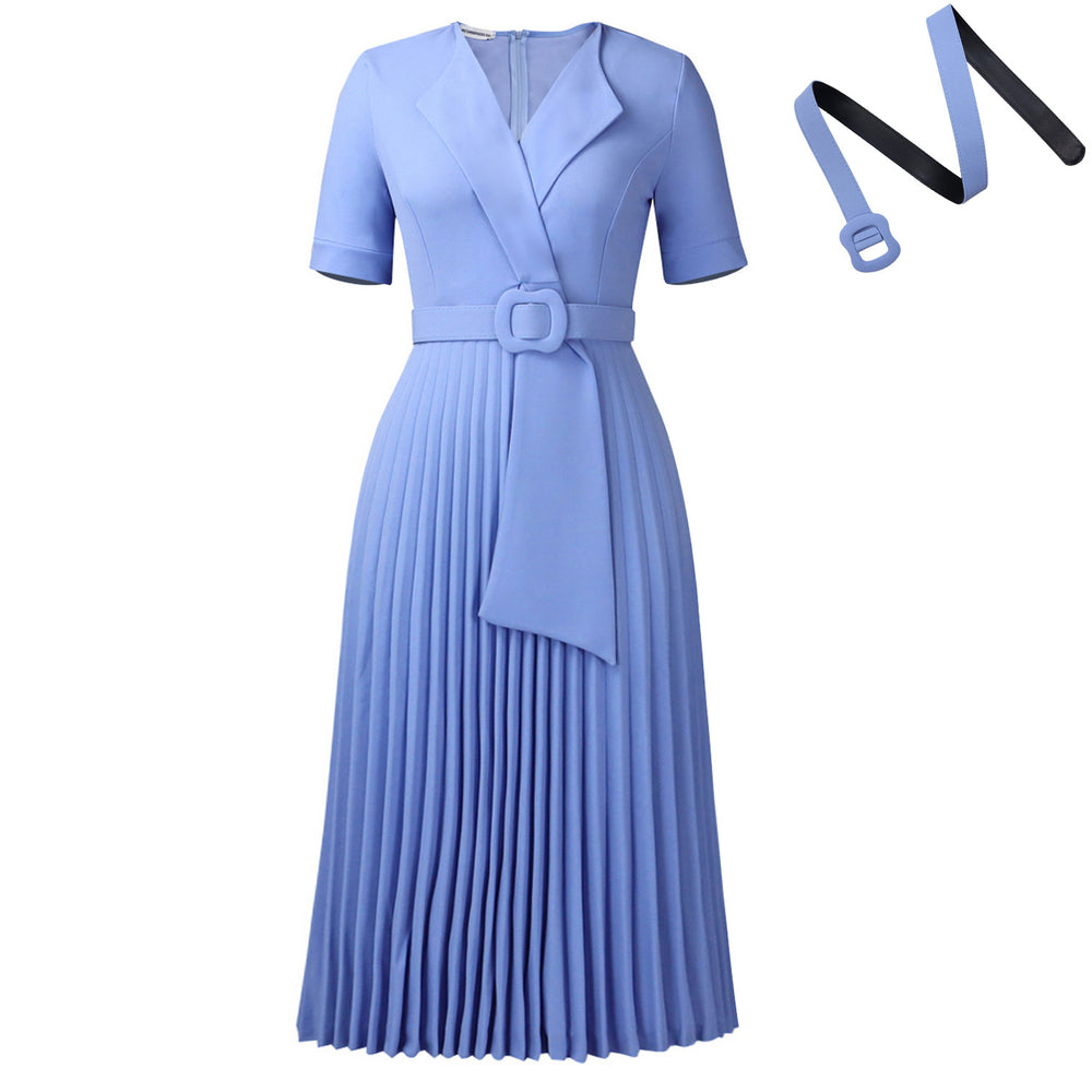 D593  fashion sexy short sleeve v neckfashionelegantelegance pleated plus sizehigh waist african dress