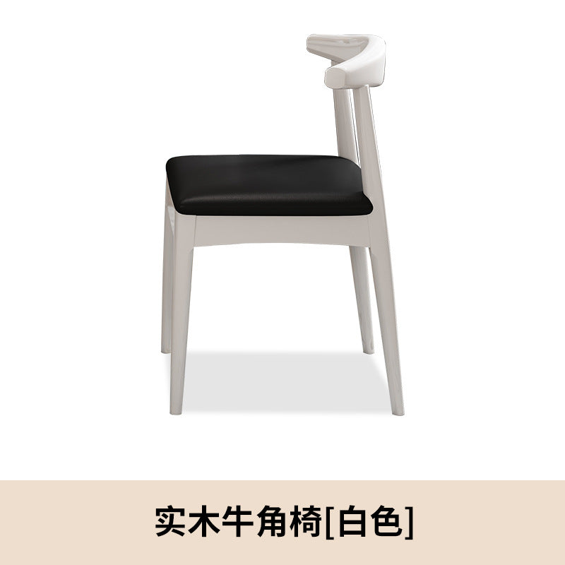Solid wood dining chair for home desk chair oak study chair backrest stool modern casual restaurant ins style z-shaped chair