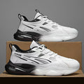 Men's spring casual running shoes - black athletic sneakers for teenagers, junior high students - soft sole, ultra-lightweight, shock-absorbing air cushion running shoes