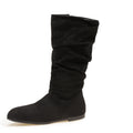 Exportplus sizeknee socks boots women's fall and winternew arrival side zipper pleated pile boots flats suede western boots wholesale