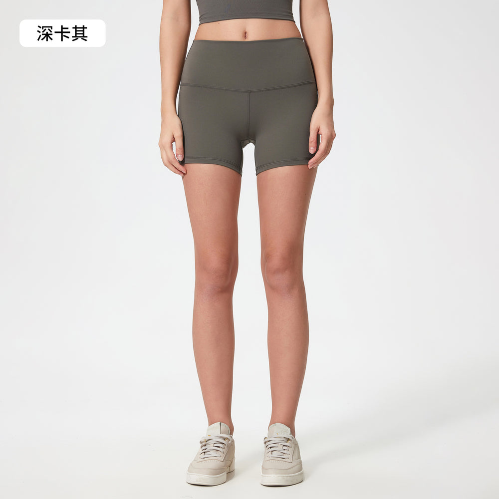 Summernew arrival double-sided brushed yoga shorts high waist hip lifting elastic silm running sports three-quarter pants for women s2037