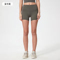 Summernew arrival double-sided brushed yoga shorts high waist hip lifting elastic silm running sports three-quarter pants for women s2037